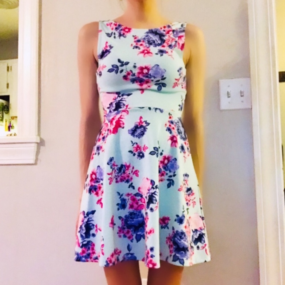 floral cotton skater dress
